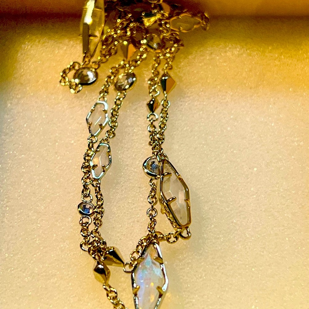 NWT Rare & Retired Kendra Scott Zuly Necklace 40” Iridescent Dichroic Crystal CZ - Picture 10 of 11